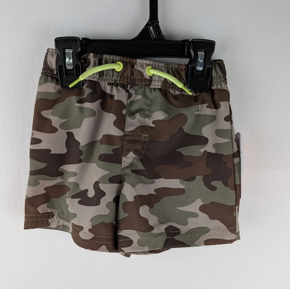 NWT WONDER NATION BABY BOY CAMOFLAUG SWIM TRUNKS 18‎ MONTHS